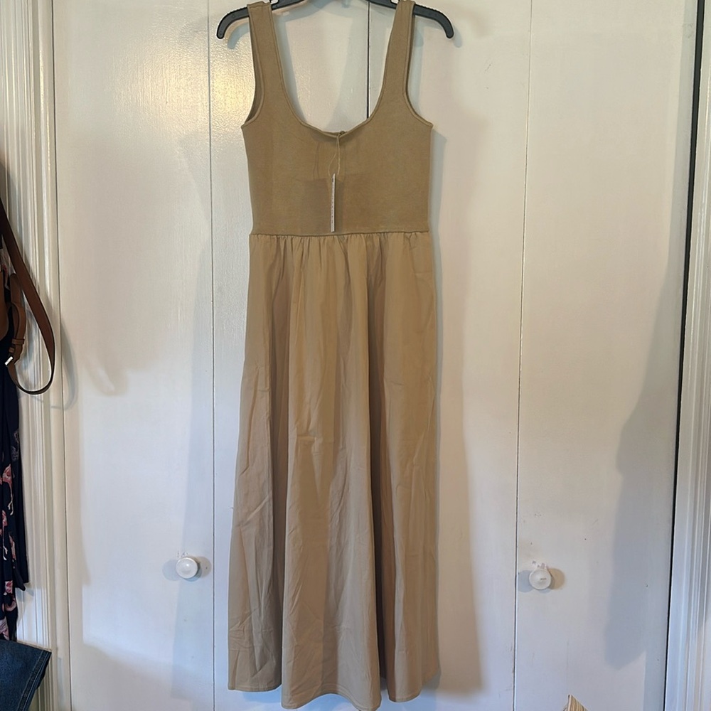 Cream Tan Scoop Neck Sleeveless Maxi Sundress